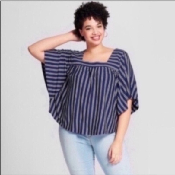 Universal Threads Striped Blouse - Picture 1 of 4